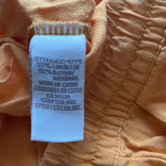 Jules & Leopold casual orange linen capris, 55% linen 45% rayon - Picture 5 of 6